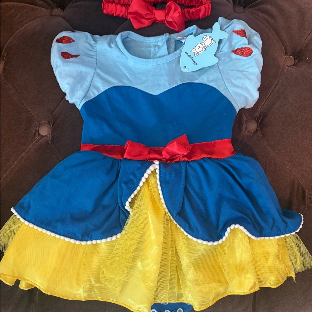Blue and Yellow Halloween Dress with Red Accents